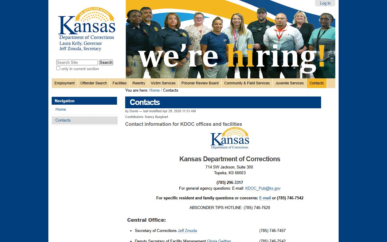 Anderson County court charge records KDOC contact source