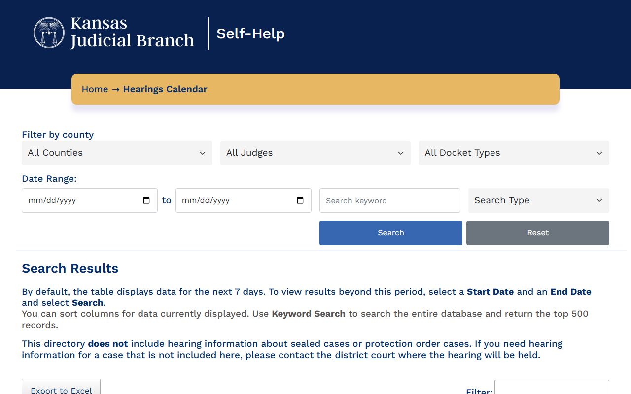 Anderson County court dockets Kansas hearing calendar search source