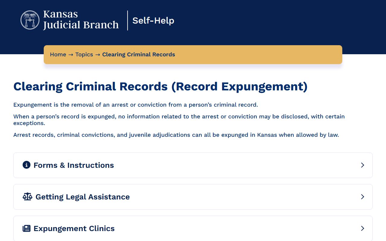 Anderson County criminal court records Kansas expungement help source