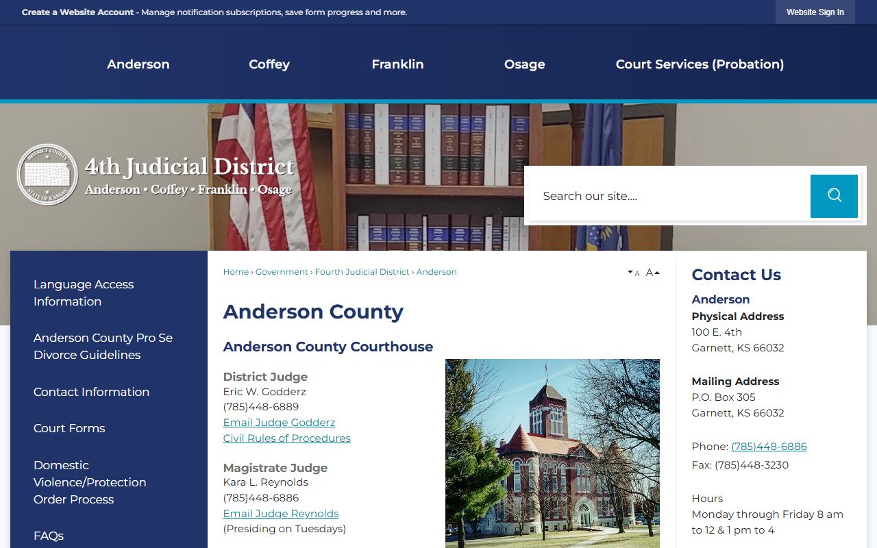 Anderson County court records 4th Judicial District page