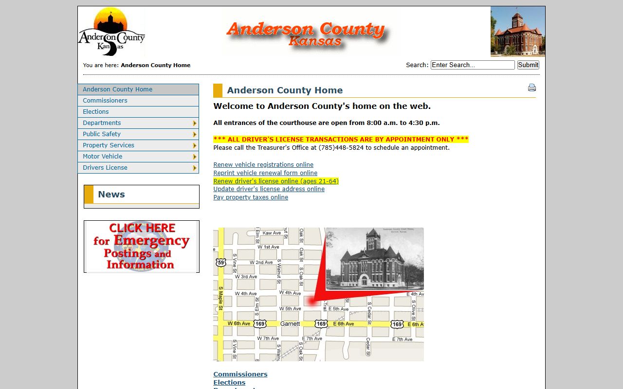 Anderson County court records official county homepage